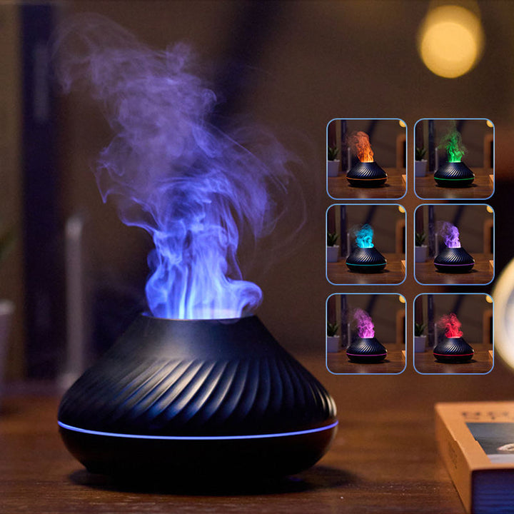 Flamdiffusor med RGB-ljus, 130 ml och 6 till 9 timmars drift