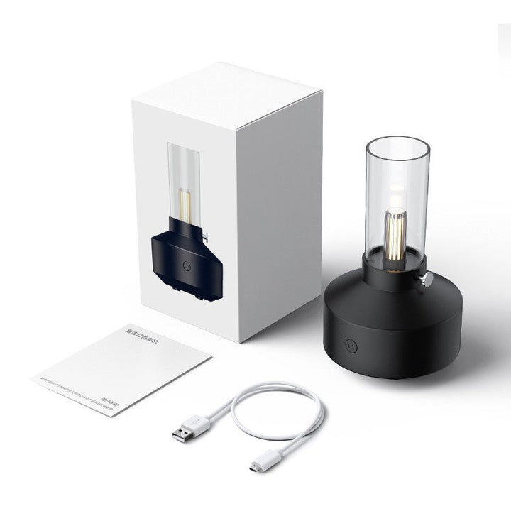 Retro aromdiffusor med glödtrådslampa och ljuseffekt som levande ljus