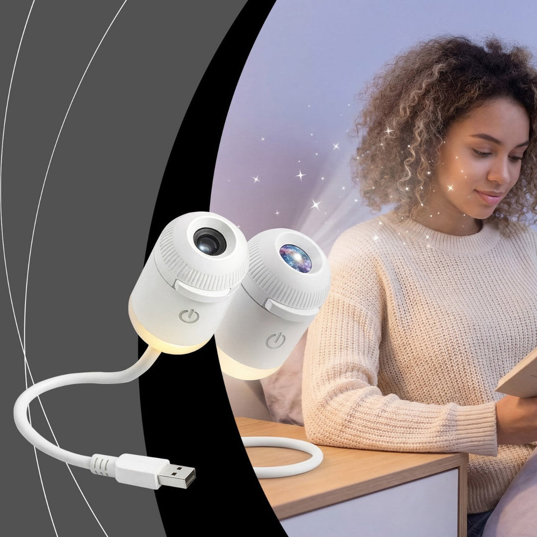 Projektorlampa med stjärnhimmelsdior, touchstyrning och USB