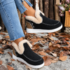 Slip-on-sneakers för dam med plyschfoder