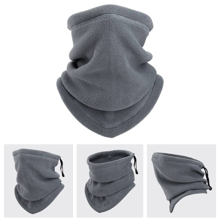 Fleece-halsvärmare med dragsko – täcker hals och halva ansiktet