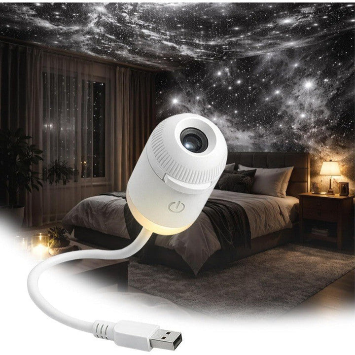Projektorlampa med stjärnhimmelsdior, touchstyrning och USB