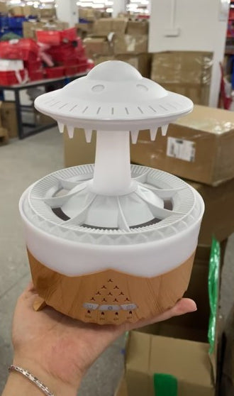 Regnmolnsdiffusor med fjärrkontroll, 350 ml och upp till 10 timmars regn