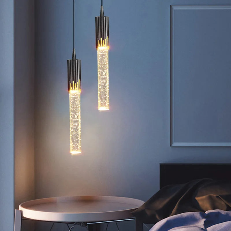Hänglampa i glas med cylinderform - Lustreau