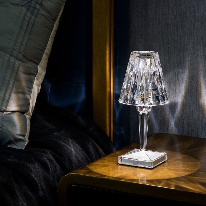Kristallbordslampa med touchstyrning - LumeCrystal