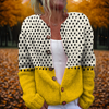 Cardigan dam med polka dot-tryck – Öppen stickad kofta
