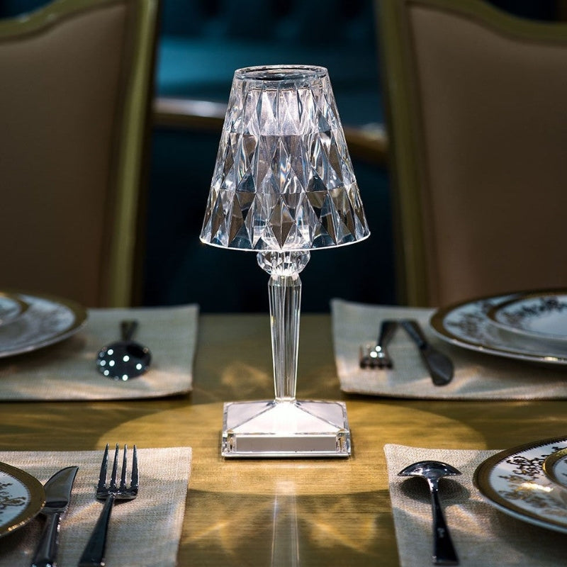 Kristallbordslampa med touchstyrning - LumeCrystal