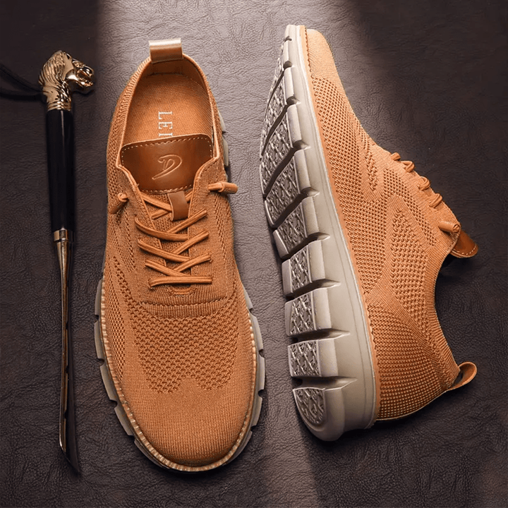 Andningsaktiva och extra sköna sneakers för herr i minimalistisk design – Elias