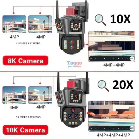 10K WiFi-övervakningskamera med 20 MP och 20x zoom – DualGuard Ultra 10K