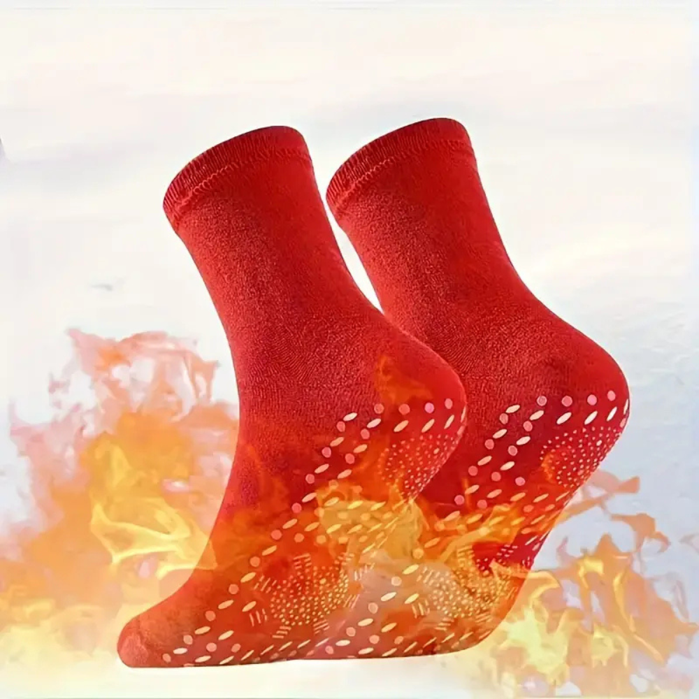Fem par varma skidsockor för damer och herrar