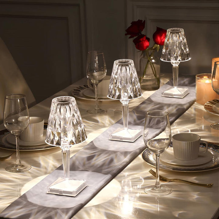 Kristallbordslampa med touchstyrning - LumeCrystal