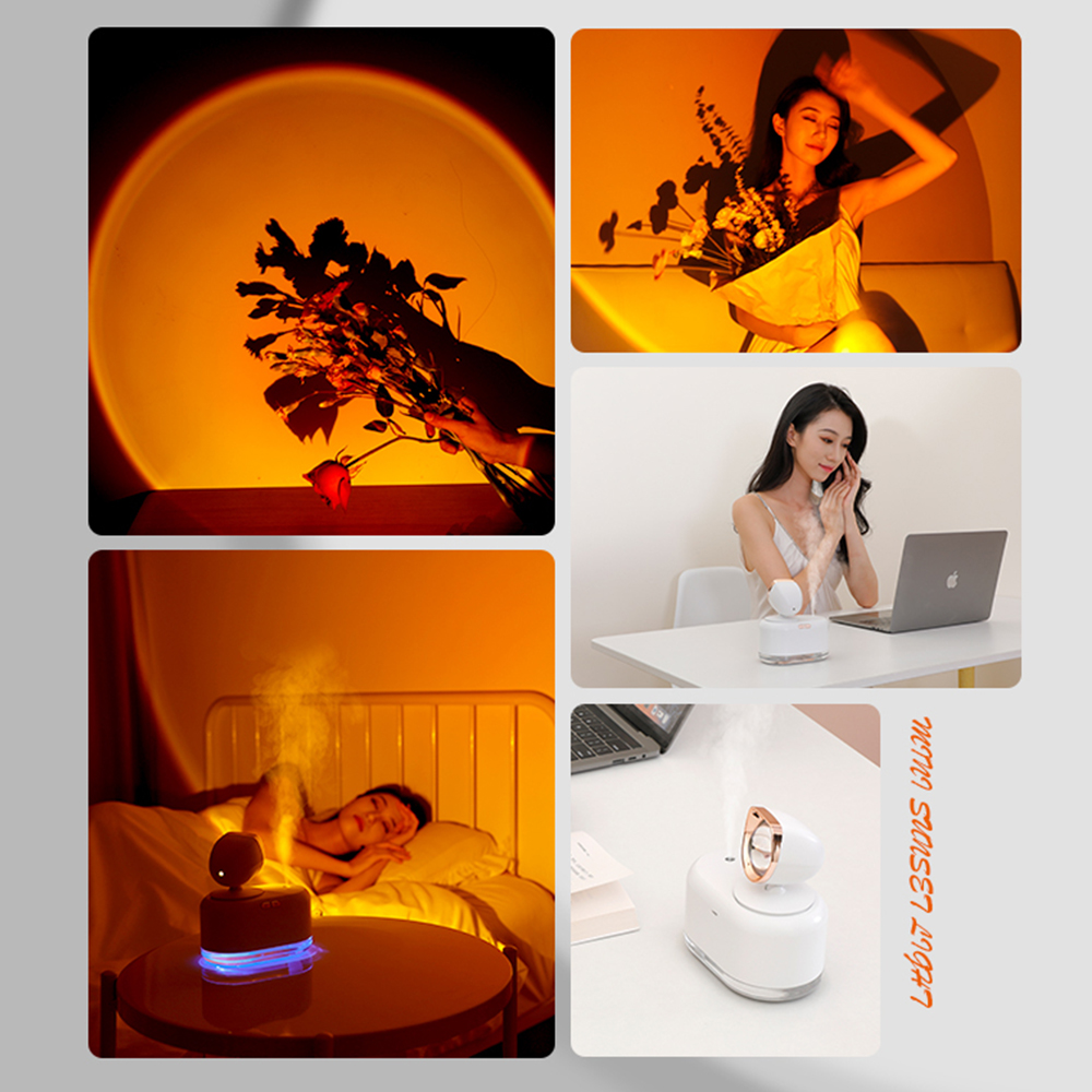 Sunset-lampa med luftfuktare, trådlös eller via USB
