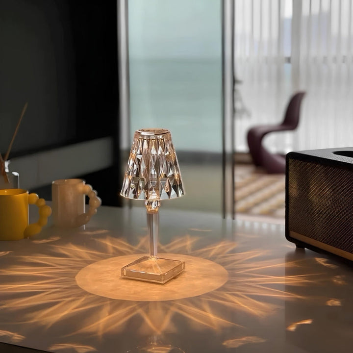 Kristallbordslampa med touchstyrning - LumeCrystal