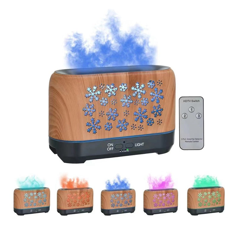 Aromdiffuser med låga i 7 färger och snöflingetryck