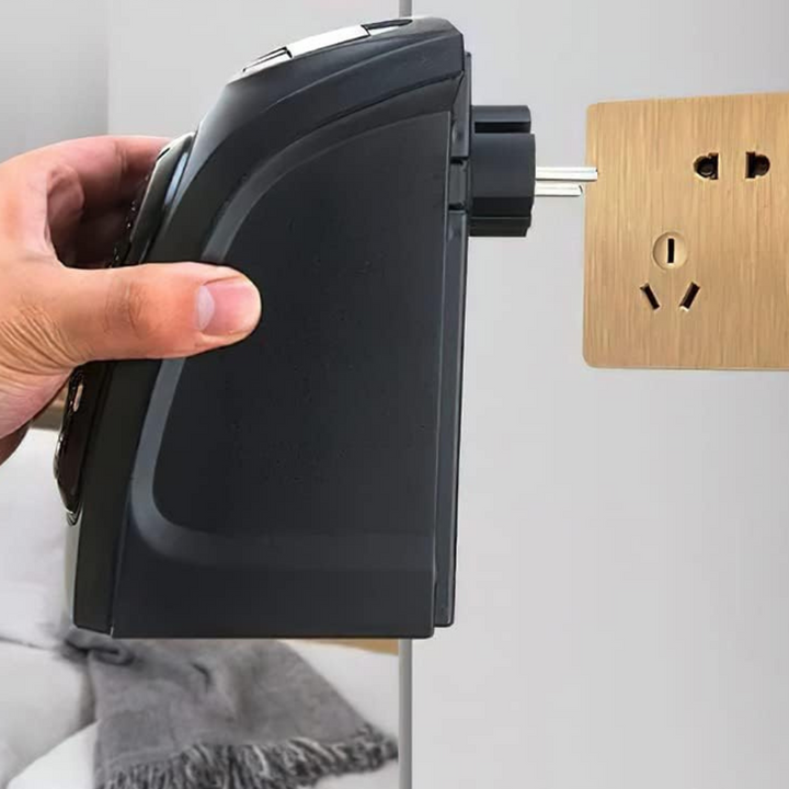 Vägguttagsvärmare med termostat och PTC-element