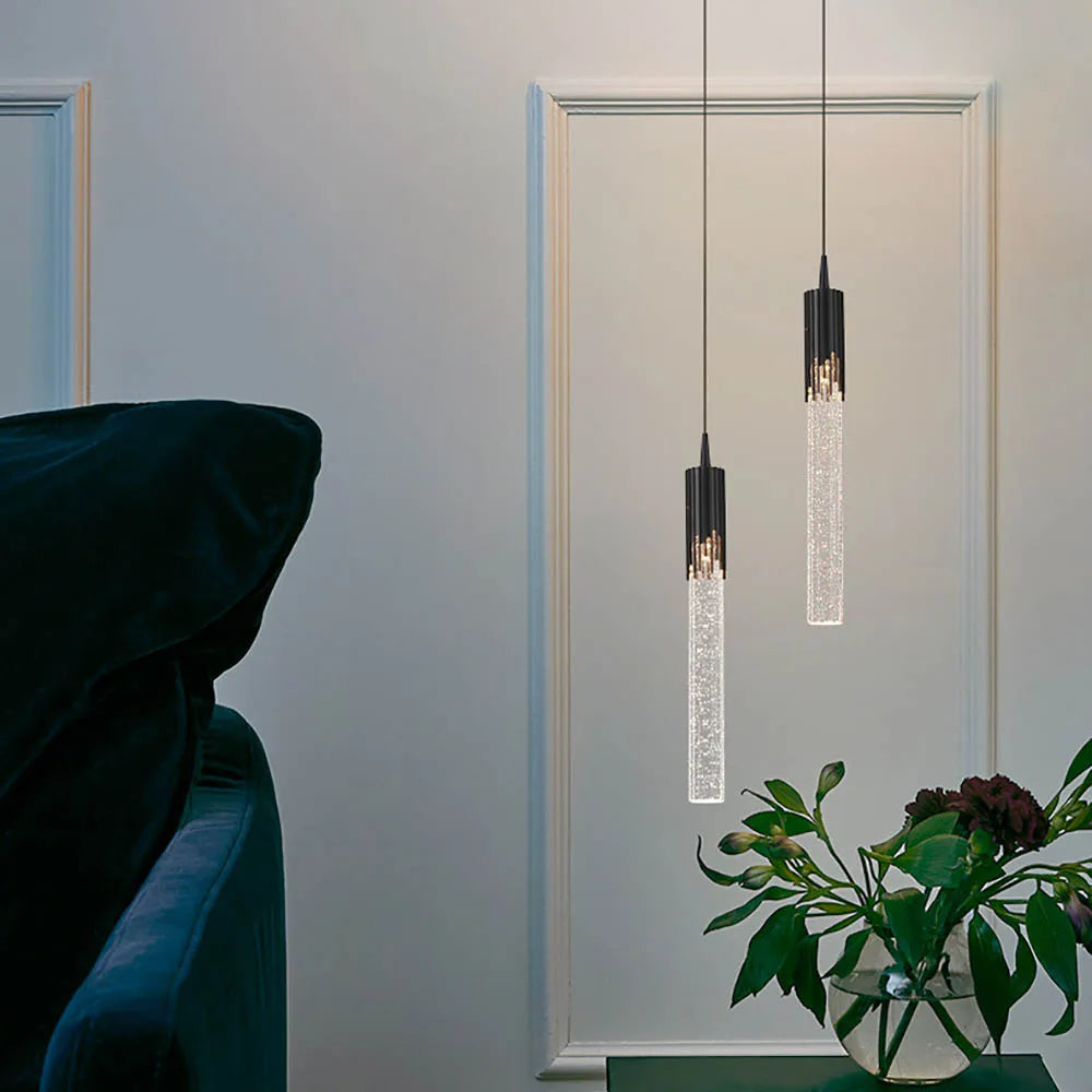 Hänglampa i glas med cylinderform - Lustreau