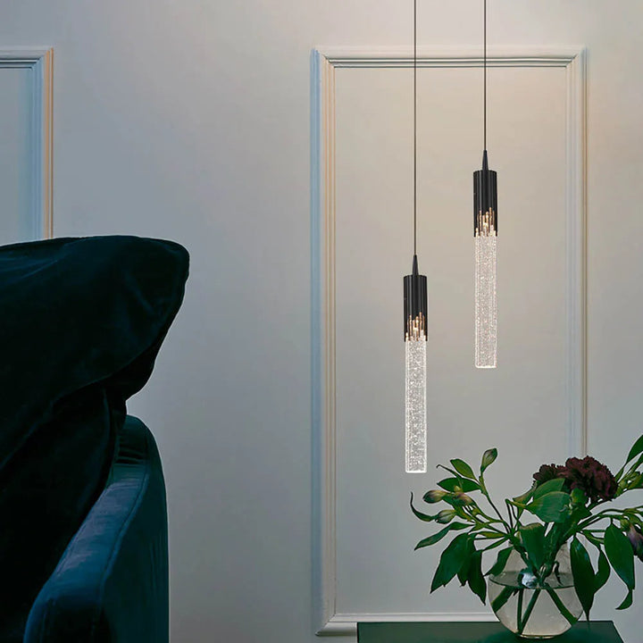 Hänglampa i glas med cylinderform - Lustreau