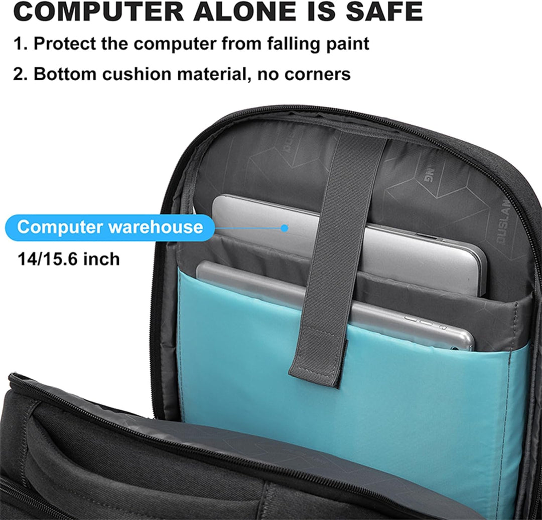 Vattentät laptop- och resryggsäck med organiserade fack