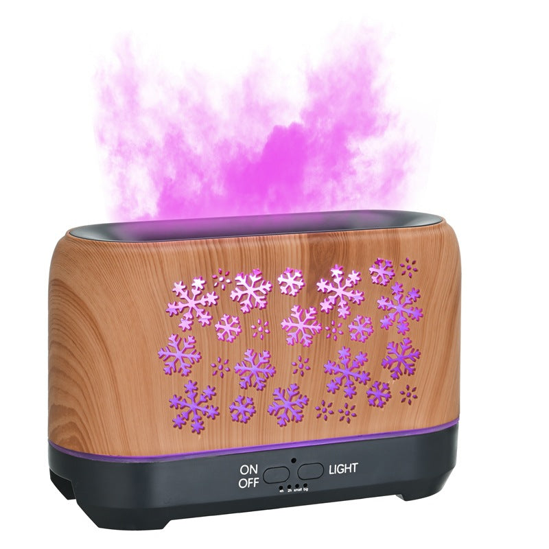 Aromdiffuser med låga i 7 färger och snöflingetryck