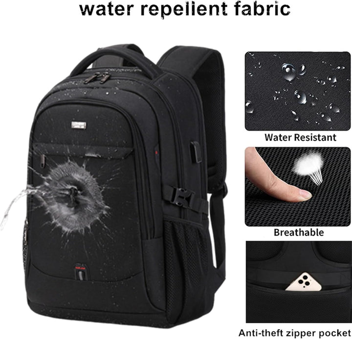 Vattentät laptop- och resryggsäck med organiserade fack
