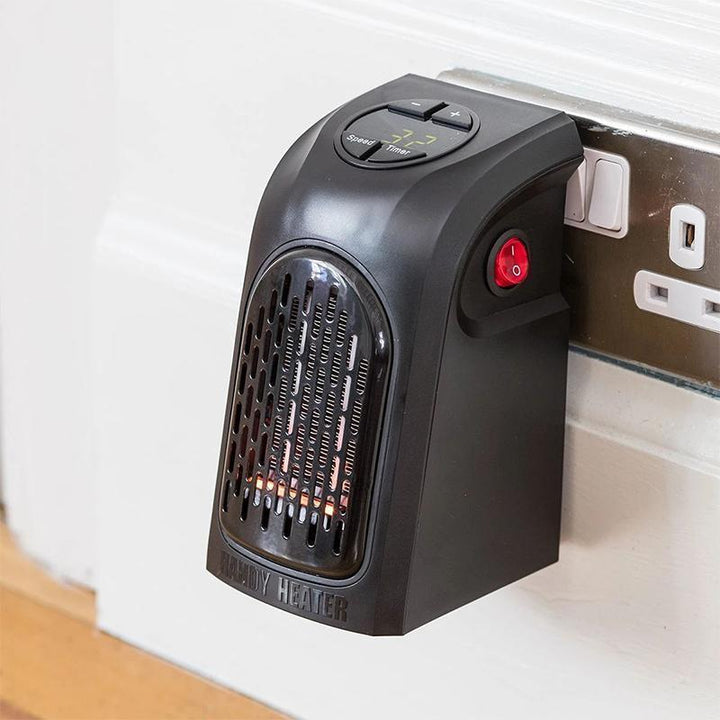 Keramisk vägguttagsvärmare med timer och termostat