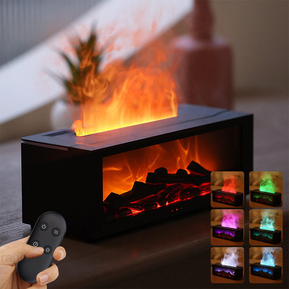 3D-flamdiffusor med fjärrkontroll och 7 färger, 150 ml