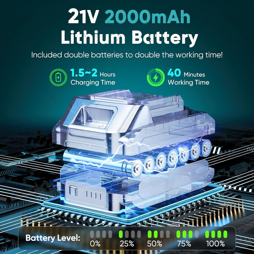 Batteridriven minikedjesåg 6 tum med LED-ljus & 21V-batteri – TimberCut