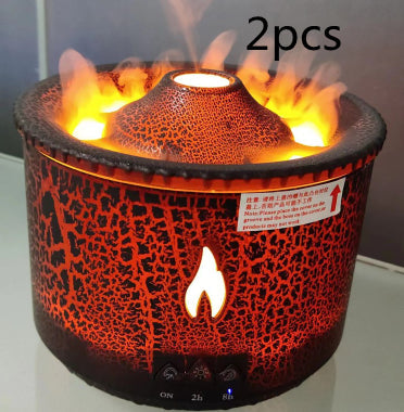 Vulkan aromdiffusor med maneringar och flammeffekt, 350 ml