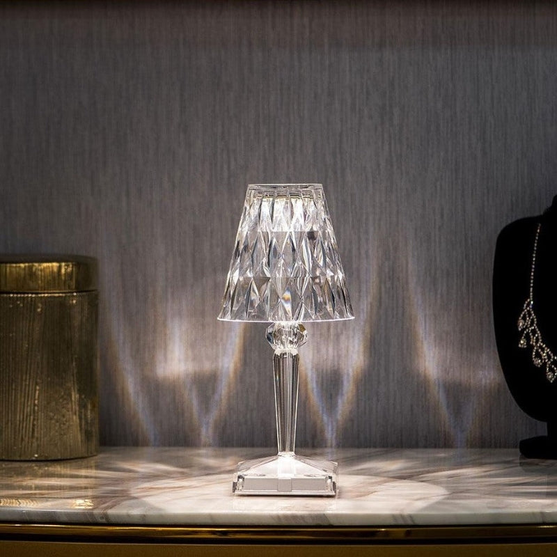 Kristallbordslampa med touchstyrning - LumeCrystal