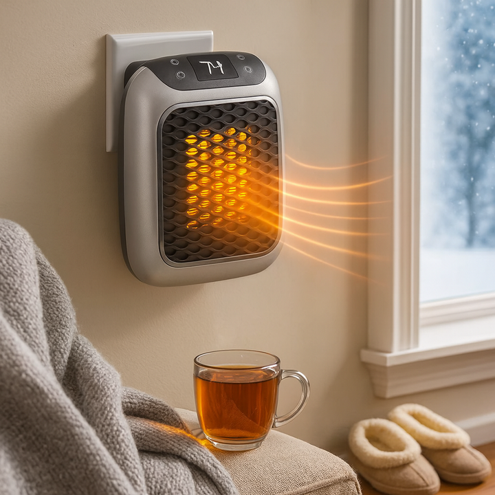 Bärbar fläktvärmare 800 W med timer