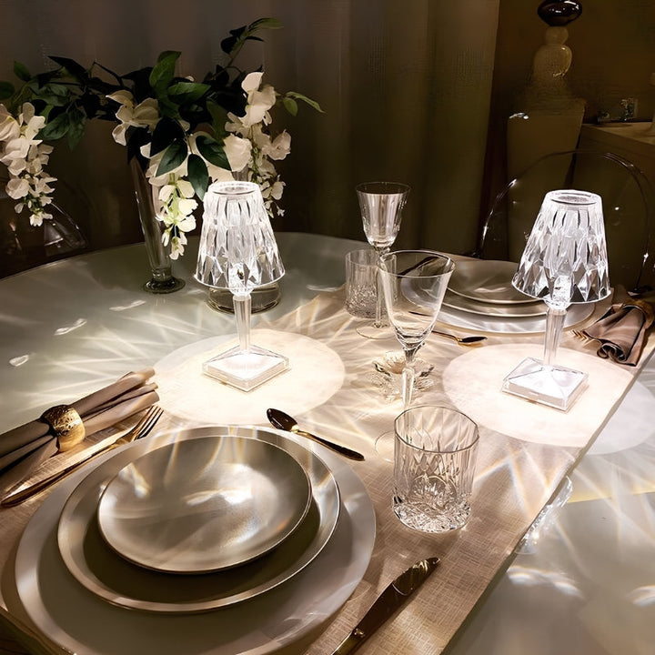 Kristallbordslampa med touchstyrning - LumeCrystal