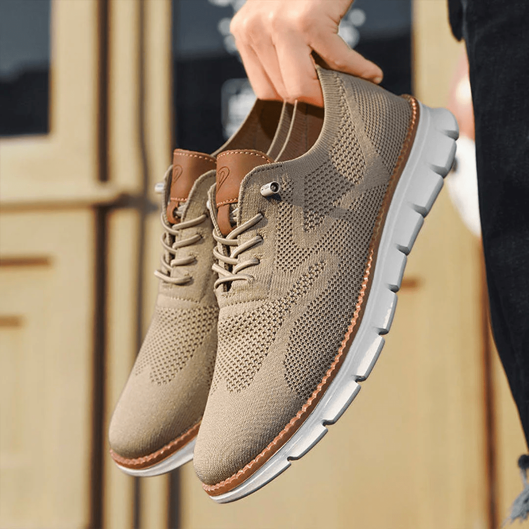 Andningsaktiva och extra sköna sneakers för herr i minimalistisk design – Elias