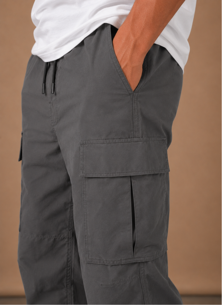 Cargobyxor herr, relaxed fit, raka ben