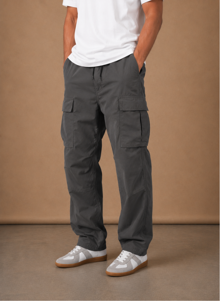 Cargobyxor herr, relaxed fit, raka ben