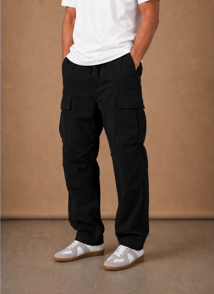 Cargobyxor herr, relaxed fit, raka ben