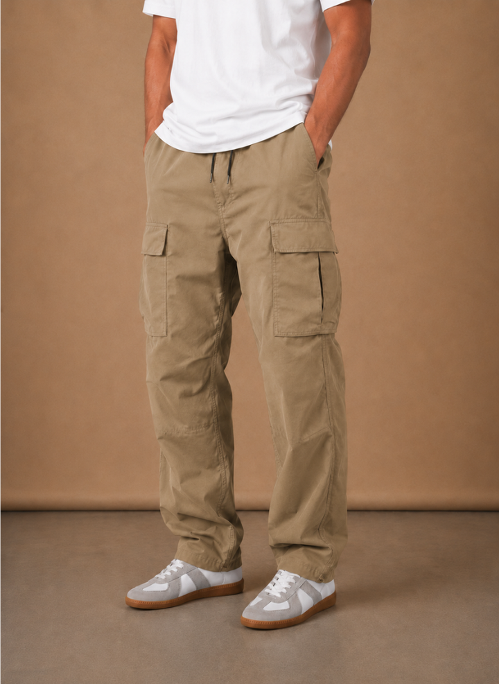 Cargobyxor herr, relaxed fit, raka ben