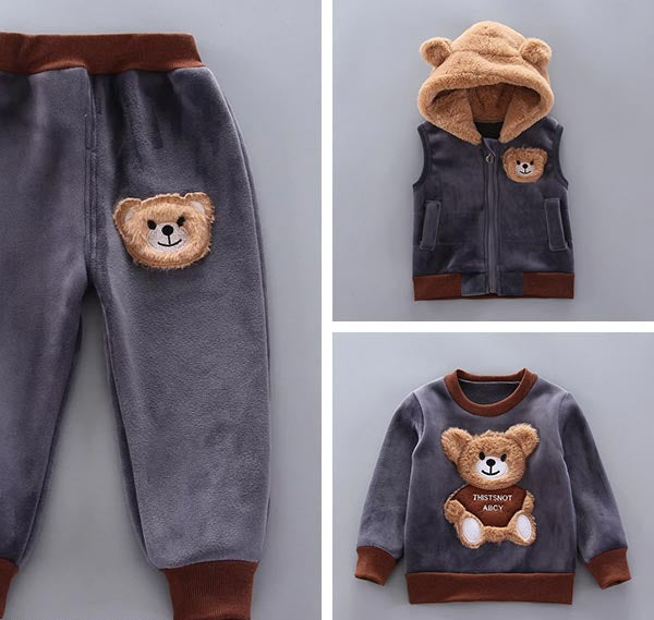 Tredelat set för baby och småbarn med björnmotiv – BearHugs