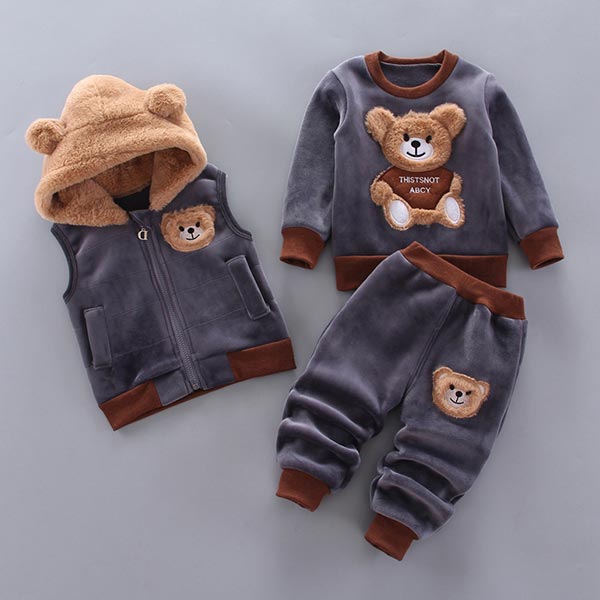 Tredelat set för baby och småbarn med björnmotiv – BearHugs