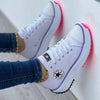 Sneakers dam chunky i canvas med kontrasterande sidostrimma