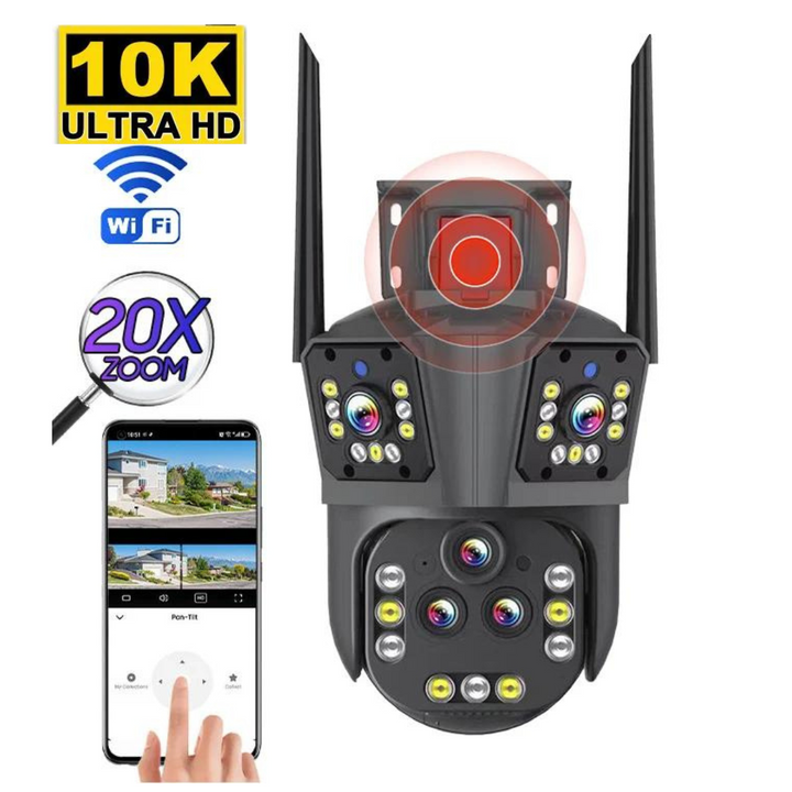 10K WiFi-övervakningskamera med 20 MP och 20x zoom – DualGuard Ultra 10K