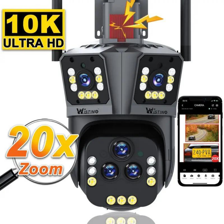 10K WiFi-övervakningskamera med 20 MP och 20x zoom – DualGuard Ultra 10K