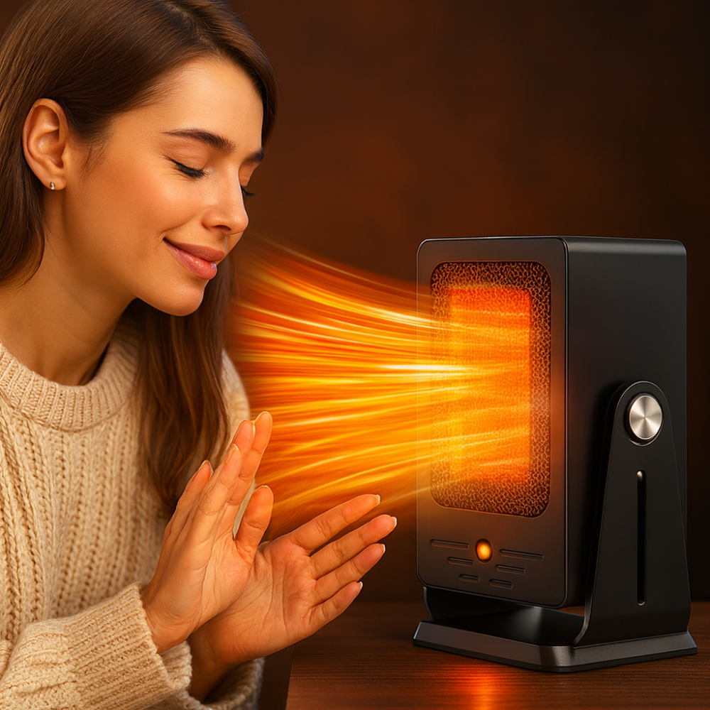 Keramisk värmare 900W med inställbar termostat