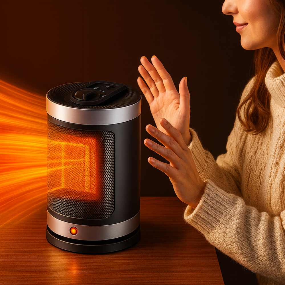 Keramisk värmare 900W med inställbar termostat