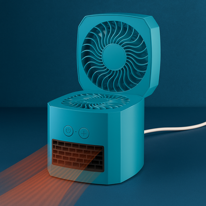 Fyrkantig minivärmare 400W för skrivbordet, tyst och lätt
