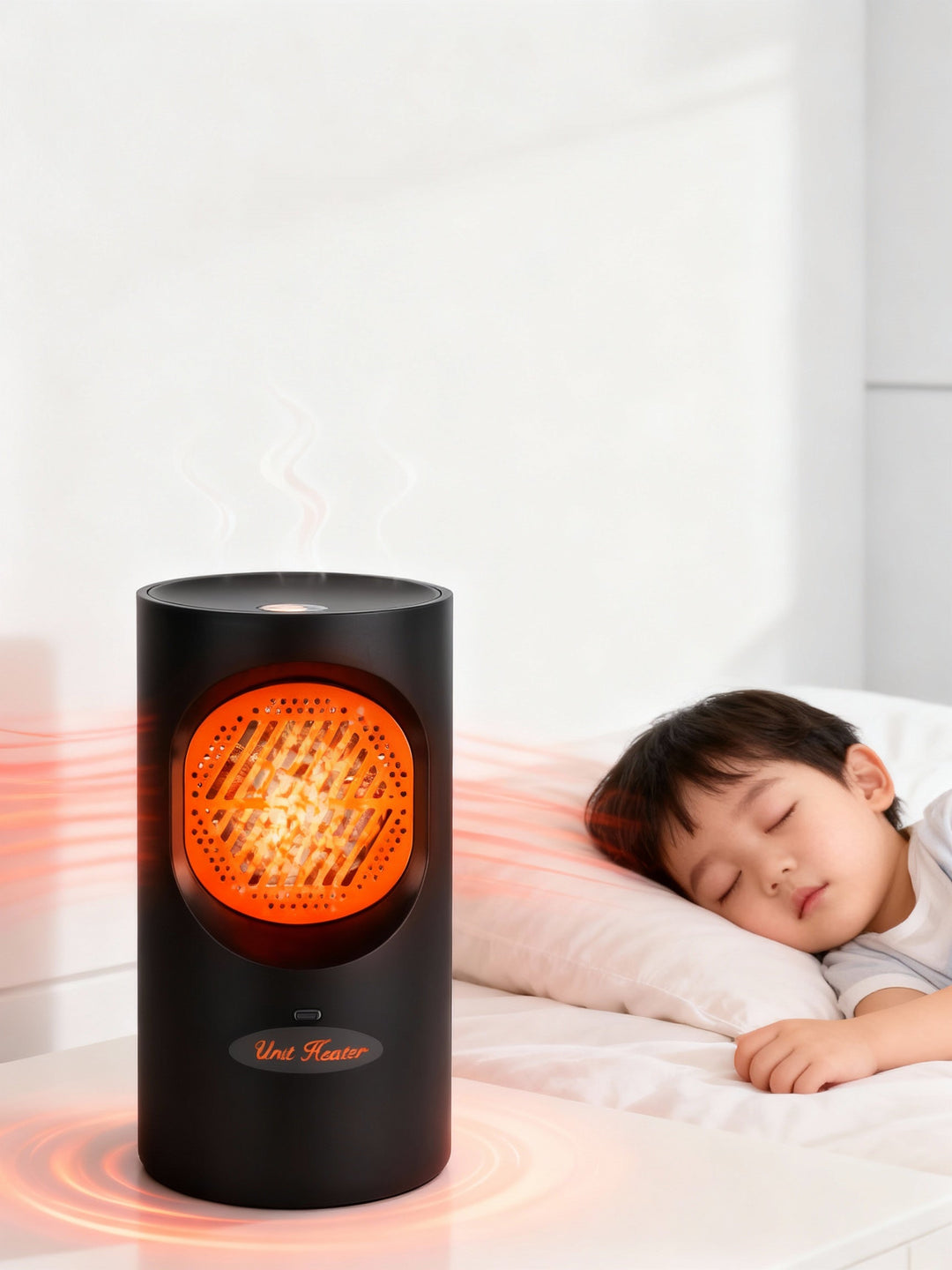 Mini fläktvärmare 300W, värme inom 2 sekunder