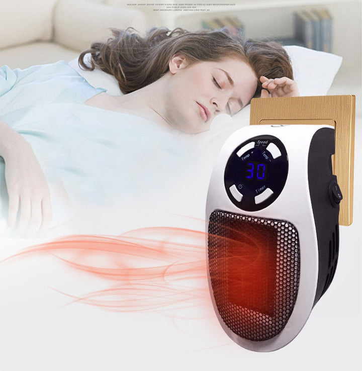 Bärbar värmare 500 W med termostat 15–32 °C