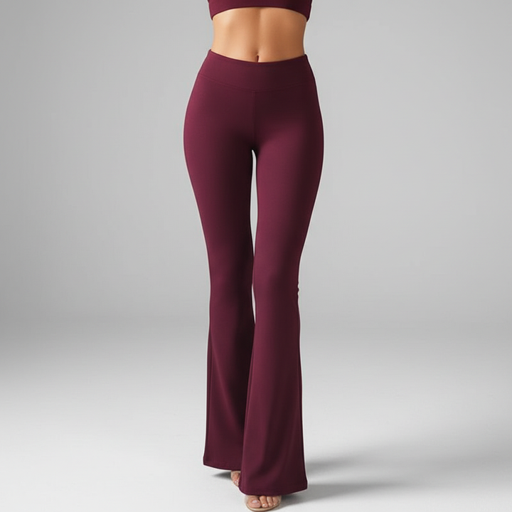 Högmidjade utsvängda byxor - Annika