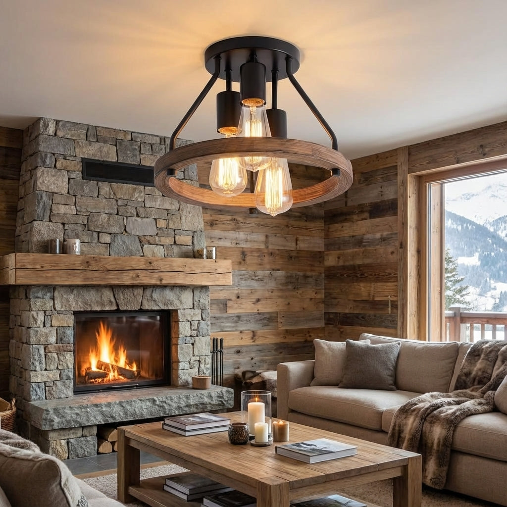 Industriell lantlig taklampa – Hearthly