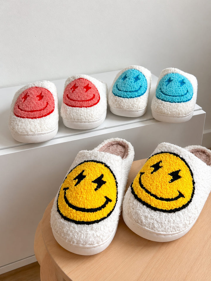 Tofflor med platåsula och smiley för dam