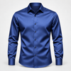 Skjorta herr slim fit – satinlook med stretch